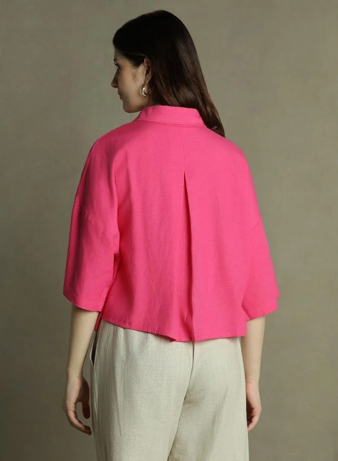 Dennis Lingo Relaxed Fit Pink Top – Chic and Comfortable