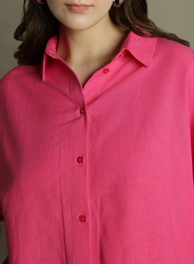 Dennis Lingo Relaxed Fit Pink Top – Chic and Comfortable