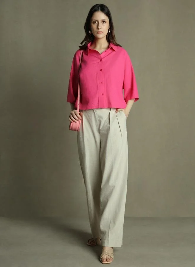 Dennis Lingo Relaxed Fit Pink Top – Chic and Comfortable