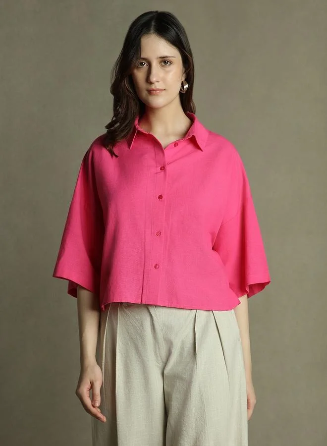 Dennis Lingo Relaxed Fit Pink Top – Chic and Comfortable
