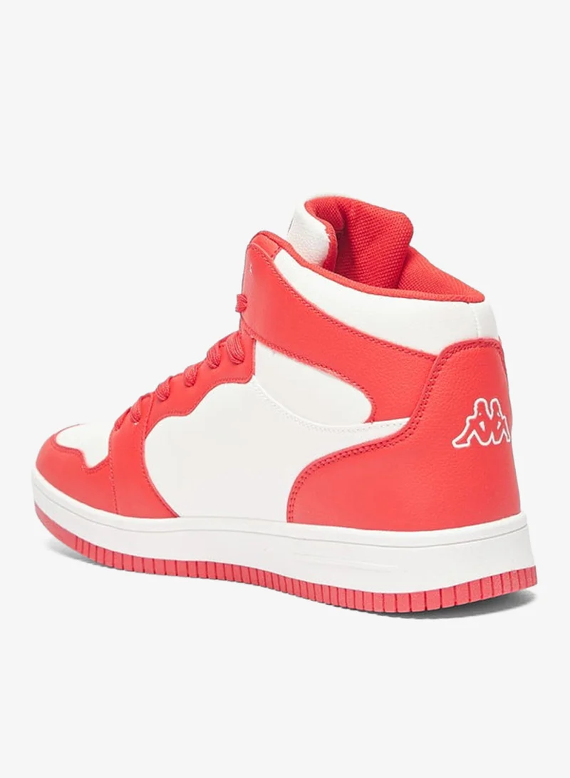 Kappa Mens Panelled High Top Casual Sneakers With Lace-Up Closure