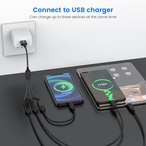 MOGOOD USB 3-Port Expander, 1 Male to 3 Female Extension Cord, Braided & Durable – Fast Data Transfer & Charging Split for Laptop, Car, Keyboard, Mouse, Flash Drive, LED Strip - Image 4
