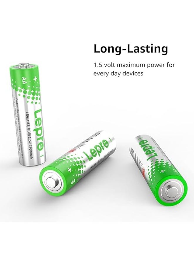 Lepro AA Batteries 24 Pack, 1.5 Volt Alkaline Double AA Battery with High Capacity, Anti-Leakage, Long Lasting Power, 2800mAh LR06 MN1500 Batteries for Clocks Remotes Mouse Torch - Image 5