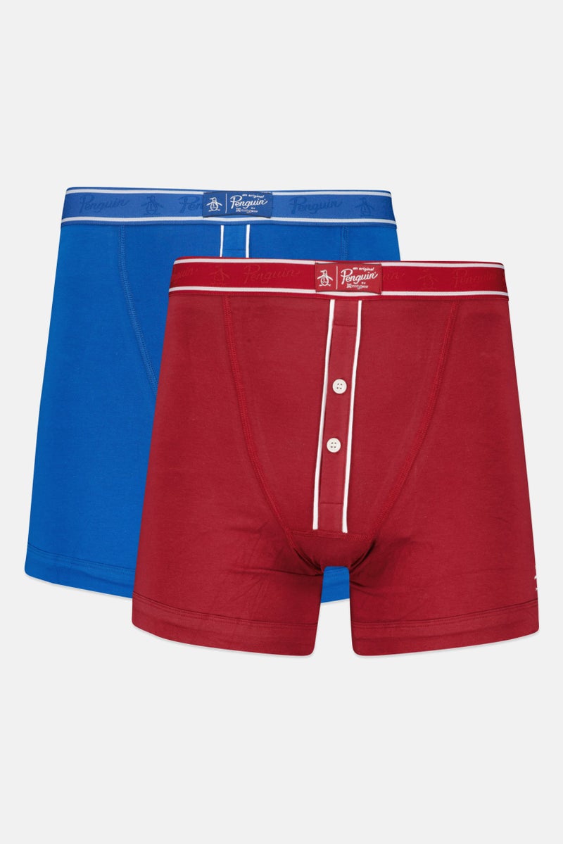 Original Penguin Men 2 Pack Brand Logo Boxer Briefs, Multicolor - Image 1