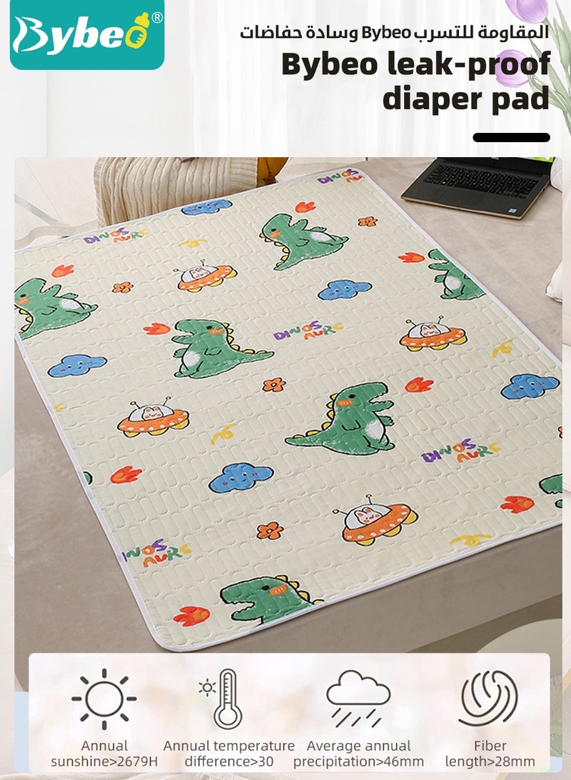 Bybeo 3 Pack Baby Washable Changing Mats, Waterproof Changing Pads, Ultra Soft Crib Mattress Sheets, Highly Absorbent Leakproof Underpads, Pure Cotton Bed Wetting Protector Mat for Newborns & Kids - Image 2