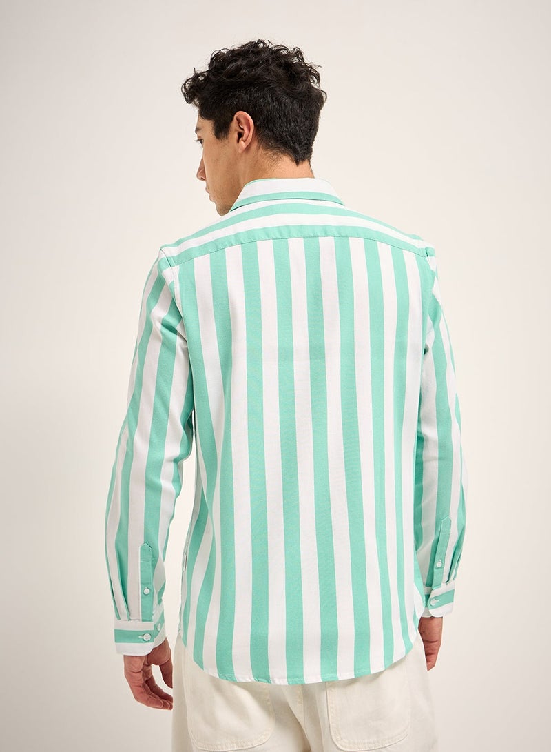 THE BEAR HOUSE Cotton Blend Shirt for Men | Slim Fit, Long Sleeve, Casual or Formal Button-Down | Soft, Breathable Fabric for Work, Everyday, & All-Season Wear in Stylish - Image 2