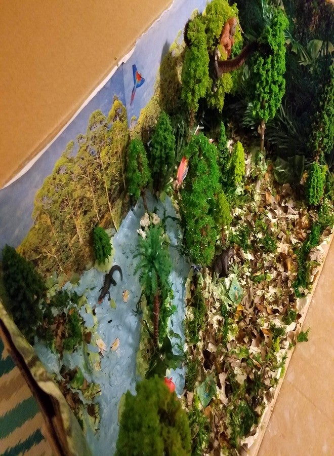 OrgMemory 48pcs Animal Trees, Ho Scale Bushes with Animals Figures, Plastic Trees for Projects 1.5-6 inch(4-16 cm), Model Train Scenery - Image 5
