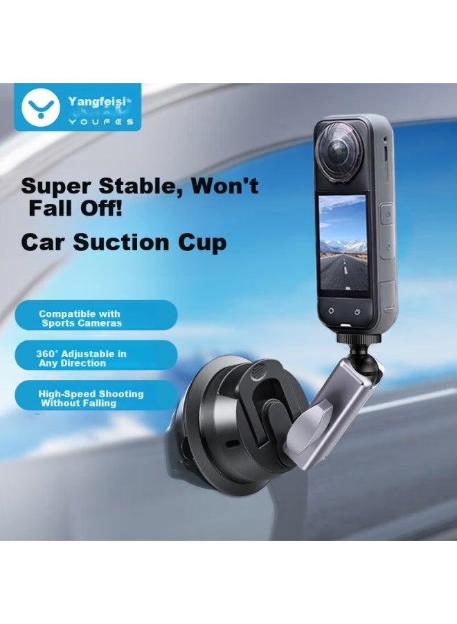 Yangfeisi Compatible With Ying Insta360 Ace Pro 2 Aluminum Alloy Car Suction Mount Stand Ace Pro Car Glass Suction Base Fixed Bracket Expansion Accessories