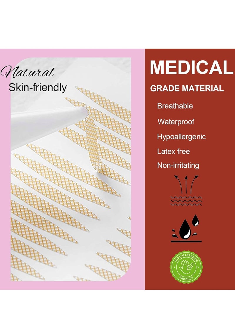 عام 480 قطعة من شرائط رفع الجفن المزدوجة غير المرئية، ملصقات فورية للجفن، أشرطة ألياف ذاتية اللصق للجفون الأحادية غير المستوية ذات القلنسوة، أدوات عين كبيرة مع قضبان شوكة وملاقط - Image 5