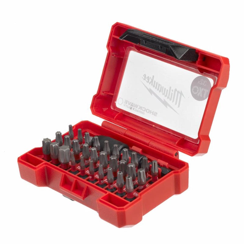 Milwaukee Shockwave Compact Bit 32 Piece Torx Set 4932471586, Set of 32, Red - Image 1