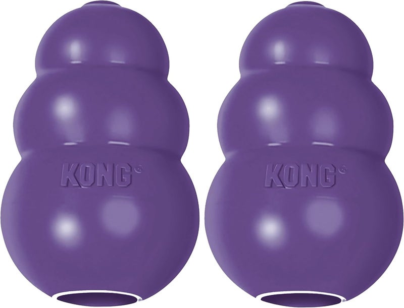 KONG Senior - Dog Toy with Gentle, Natural Rubber - Durable Dog Toy for Older Dogs - Use Treats with Stuffable Chew Toy - Treat Toy for Chewing & Fetching - for Small Dogs (Pack of 2) - Image 1