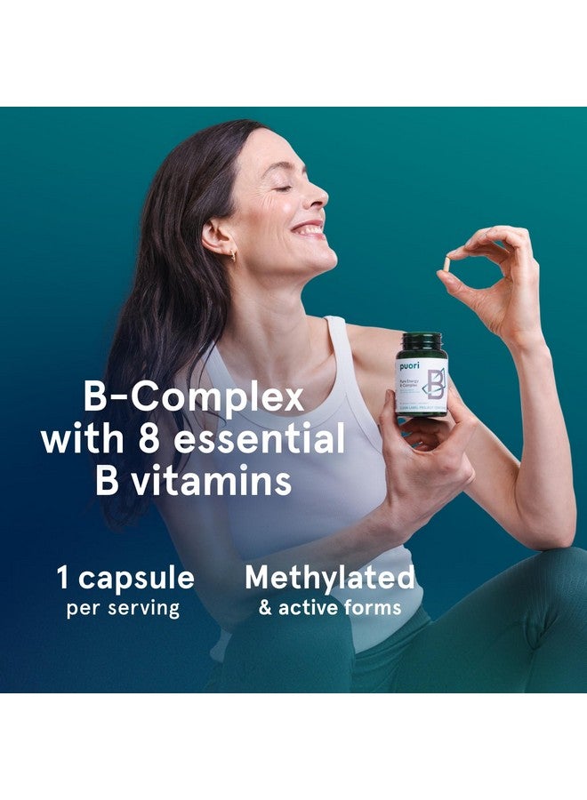 Puori Pure Energy Vitamin B-Complex with 8 Essential Vitamins - Active & Methylated B Vitamins (Thiamin, Riboflavin, Niacin, B6, Folate & B12) - Biotin, Inositol, Pantothenic Acid & Choline - Image 4