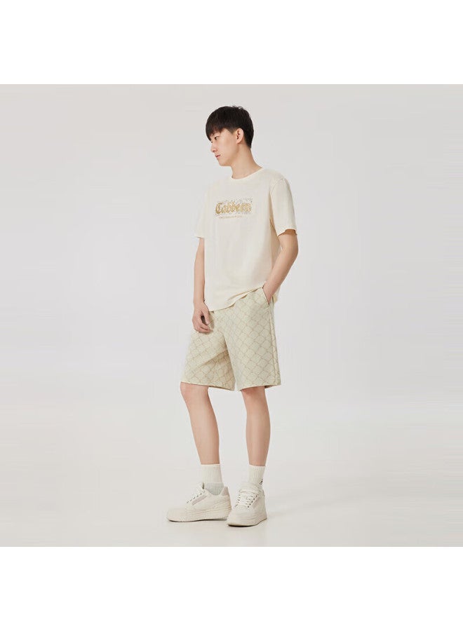 Cabbeen Men's 340g Heavyweight Cargo Shorts With Full Print Loose Fit Casual Shorts Apricot 52 - Image 3