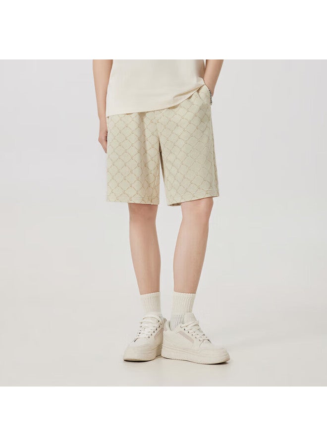 Cabbeen Men's 340g Heavyweight Cargo Shorts With Full Print Loose Fit Casual Shorts Apricot 52 - Image 2