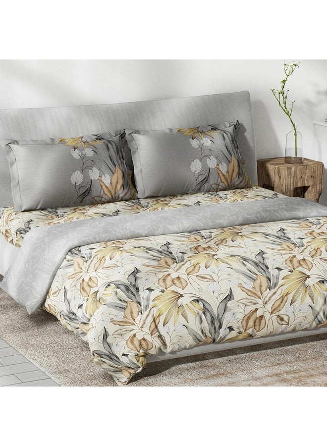 DDECOR Live beautiful Ddecor - Pack of 1 Lure Floral Cotton Bedsheet and Quilt with 2 Pillow Covers - Yellow  - Image 2