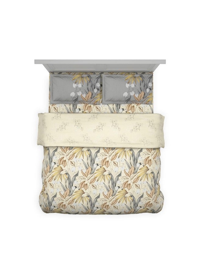 DDECOR Live beautiful Ddecor - Pack of 1 Lure Floral Cotton Bedsheet and Quilt with 2 Pillow Covers - Yellow  - Image 3