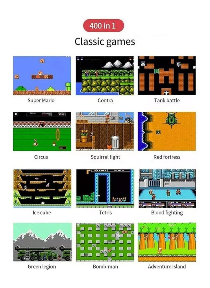 SUP SUP Game Box Plus 400 in 1 Retro Games Upgrade Version Mini Portable Console Handheld Game Box Retro Game Console 3.0-Inch Screen Support For Connecting TV & LED For Kids And Adults Yellow  - Image 3