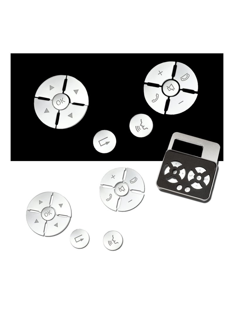SYOSI Silver Steering Wheel Button Cover, Car Interior Decoration Trim, Compatible with Mercedes Benz CLA/CLS/SL/ML/GL/GLK/GLA/A B C E G Class Inner Accessories, Button Trim Cover Cap Sticker (12 PCS) - Image 4