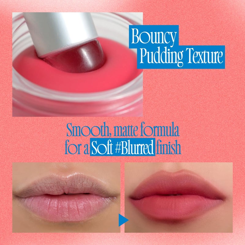 fwee Blurry Pudding Pot | Airbrushed Blush & Lip, Buildable Pigment, Long-lasting, Lightweight, Easy to Blend, Natural Soft Matte Finish - Boy (Bright Coral) | 0.17 oz - Image 4