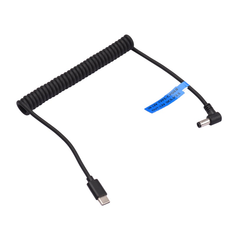 12V PD3.0 USB Type-C Male to 12V DC5.5*2.5mm Male Connector Power Cable Charging Cord Adapter - Image 1