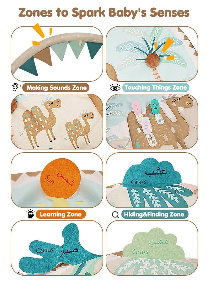 جوبيلين صالة ألعاب للأطفال وحصيرة أنشطة، حصيرة لعب للبطن مع 5 ألعاب حسية قابلة للفصل لتنمية المهارات الحركية والحسية، مستلزمات أساسية للأطفال وهدية مثالية للمواليد الجدد - Image 3