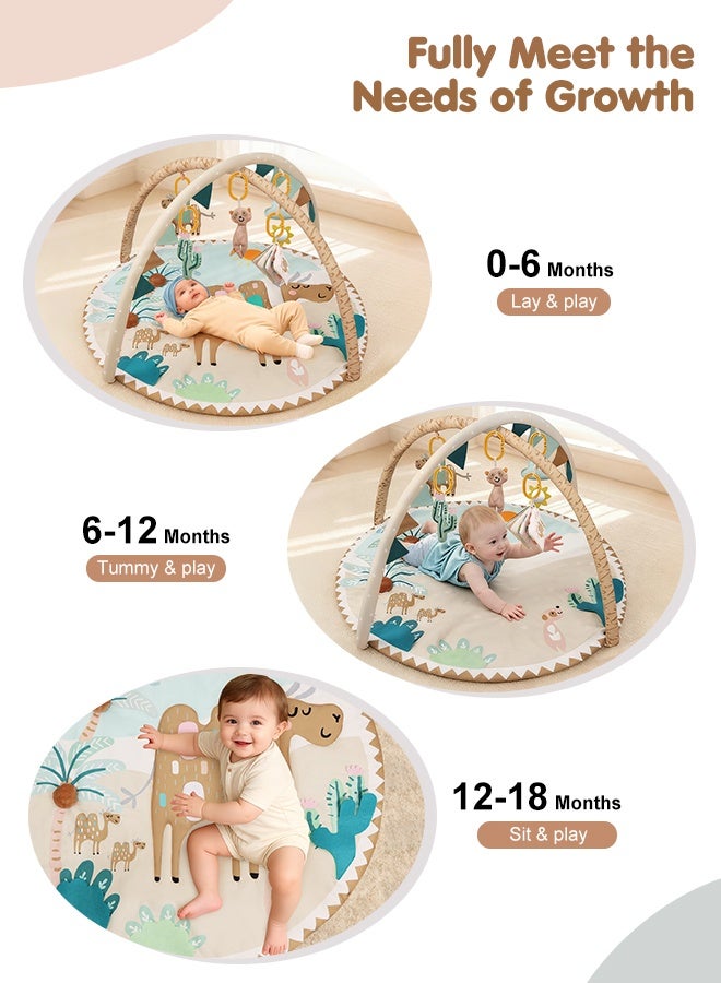 جوبيلين صالة ألعاب للأطفال وحصيرة أنشطة، حصيرة لعب للبطن مع 5 ألعاب حسية قابلة للفصل لتنمية المهارات الحركية والحسية، مستلزمات أساسية للأطفال وهدية مثالية للمواليد الجدد - Image 5