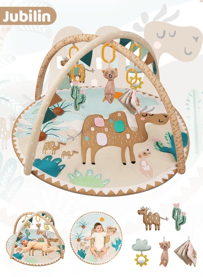 جوبيلين صالة ألعاب للأطفال وحصيرة أنشطة، حصيرة لعب للبطن مع 5 ألعاب حسية قابلة للفصل لتنمية المهارات الحركية والحسية، مستلزمات أساسية للأطفال وهدية مثالية للمواليد الجدد - Image 1