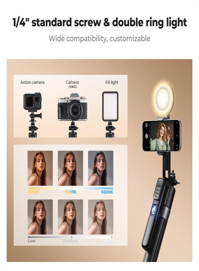 K&F CONCEPT 71“ Face Tracking Tripod, Auto Face Tracking Selfie Stick with 2 Fill Lights, Auto Face Tracking Tripod 360 Totation with Stand, Gesture Control, Remote Control - Image 4