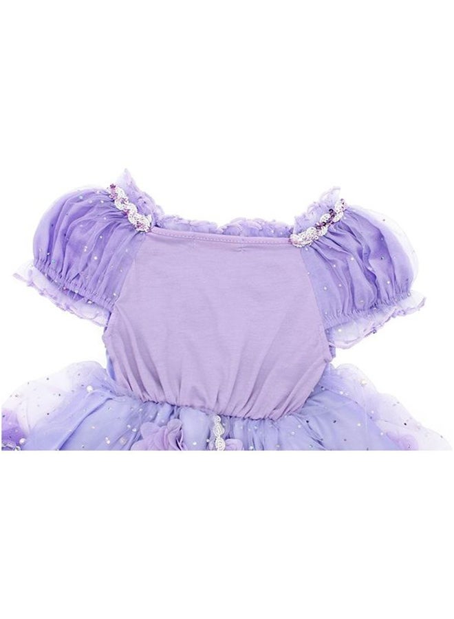 Loquat Princess Sofia Cosplay Fancy Puff Sleeves And Stretchable Party Dress Costume Set - Image 5