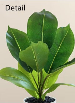Kutis 1-Piece Artificial Potted Plant Modern Potted Ornament For Table Decoration Polyester Green/White 34x9.5 Centimeter  - Image 2