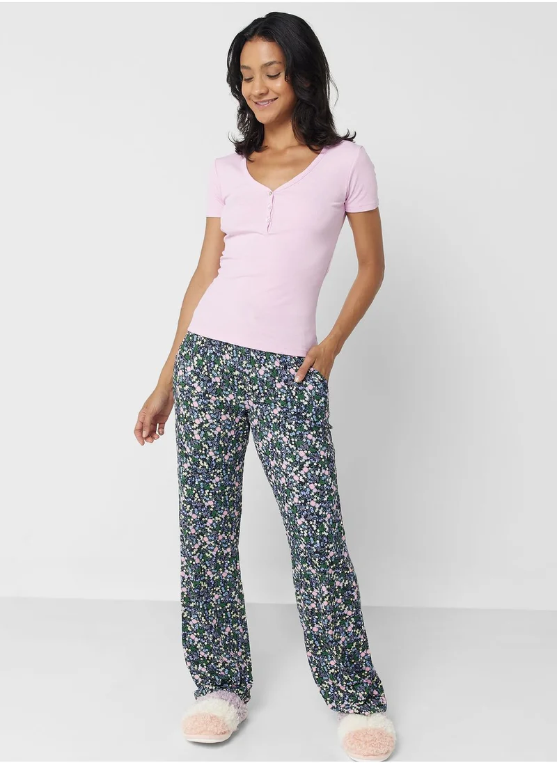 hunkemoller Ruched Detail Pyjama Top