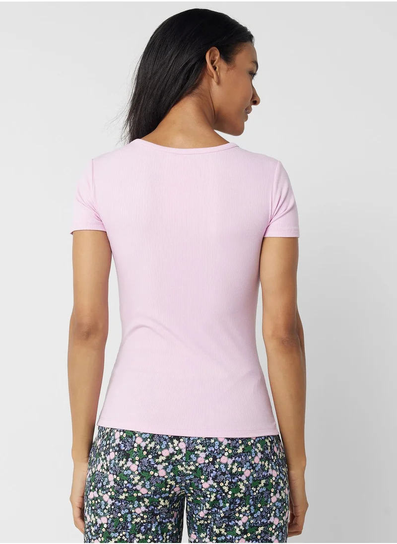 hunkemoller Ruched Detail Pyjama Top