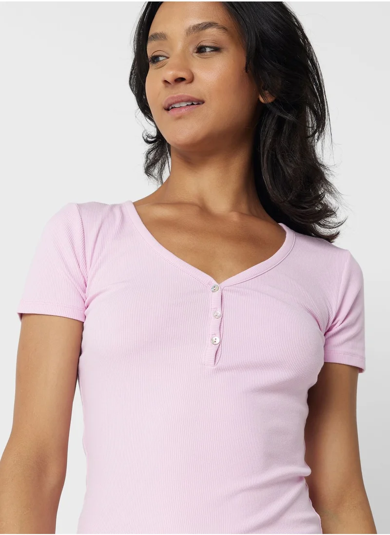 hunkemoller Ruched Detail Pyjama Top