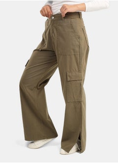Clue Linen Baggy Pants with Slits  - Image 2