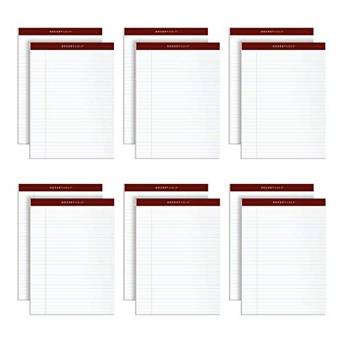 TOPS Docket Gold Writing Pads, 8-1/2 x 11-3/4, Legal Rule, White Paper, 50 Sheets, 12 Pack (63960) - Image 1
