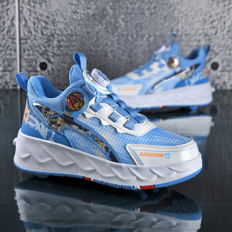 Children'S Shoes Boys Spring Girls Sports Invisible Four-Wheel Retractable Roller Skating Children'S Heloo Shoes - Image 3