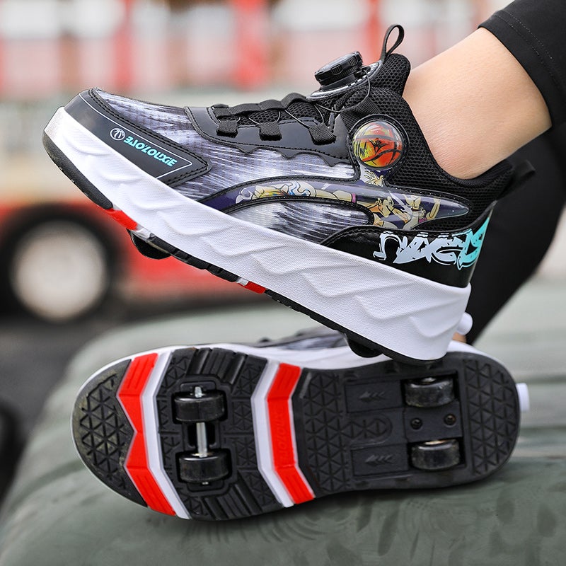 Children'S Shoes Boys Spring Girls Sports Invisible Four-Wheel Retractable Roller Skating Children'S Heloo Shoes - Image 5