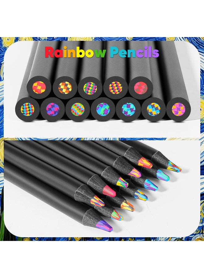 TFIXOL 12-Color Rainbow Pencils, Aesthetic Jumbo Colored Pencils for Adult Coloring Sketching, Cute Drawing Kit Fun Pencils Cool Stuff Christmas Gifts Stocking Stuffers Art Supplies for Adults Kids - Image 4
