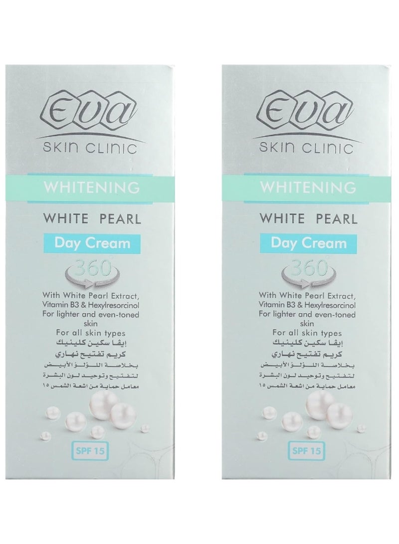 Two Pieces Of White Pearl Day Cream SPF15 - 2x50 ml