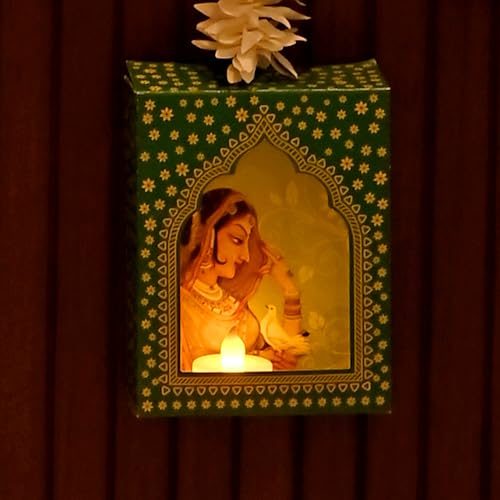 CraftVatika Diwali Decoration Items LED Jharokha Diya Set of 5, Diwali Decor Items, LED Candles Wall Hanging Decorations, DIY Craft Traditional Jharokha Wall Decor for Living Room Festive Gift - Image 5