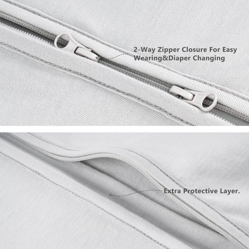 TILLYOU 2 Pack Baby Sleep Sack 12-18 Months 100% Cotton Wearable Blanket 0.5 TOG Sleeveless Summer Sleep Sacks with 2-Way Zipper, Bear Forest & Grey - Image 4