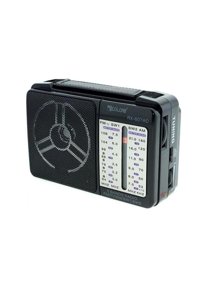 Golon High sensitivity portable radio by Golon RX-607AC - Black. - Image 1