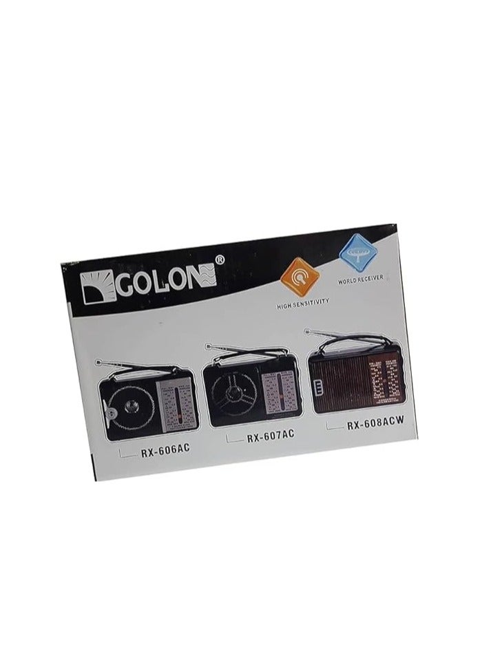 Golon High sensitivity portable radio by Golon RX-607AC - Black. - Image 2