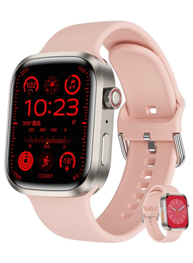 Smart Watch for Men Women, 2.3inch Screen Fitness Tracker Sport Watch Sleep Monitor Pedometer Smartwatch for Android IOS,Pink - Image 1