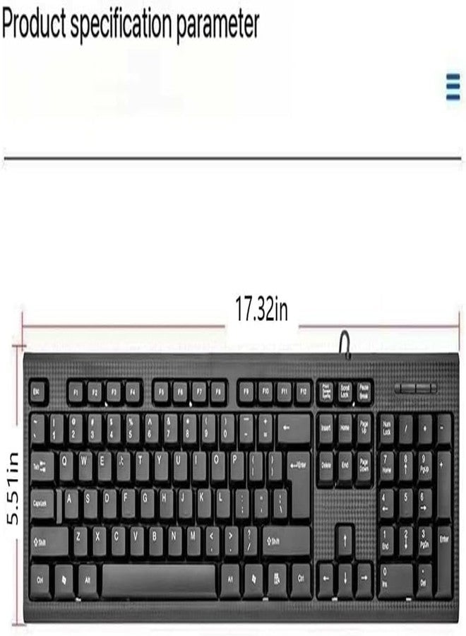 Guiheng Wired Computer Keyboard, Plug Play USB, Large Number Pad, LED Indicators，Ergonomic, Foldable Stands,Anti-Wear Letters Full Size Keyboard,for Windows Mac PC Laptop-Black - Image 2