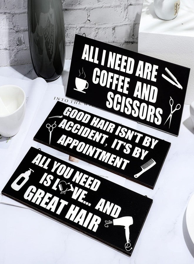 Jetec 3 Pcs Hair Salon Decor Christmas Hair Stylist Sign Gift Ideas Hairdresser Wood Hanging Sign Decor Rustic Salon Decoration for Hairs Stylist Barber Shop Beauty Shop Walls Arts Decoration - Image 3