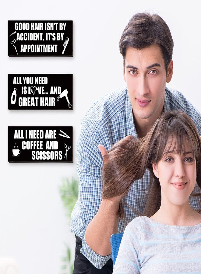 Jetec 3 Pcs Hair Salon Decor Christmas Hair Stylist Sign Gift Ideas Hairdresser Wood Hanging Sign Decor Rustic Salon Decoration for Hairs Stylist Barber Shop Beauty Shop Walls Arts Decoration - Image 4