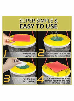 Excefore Fly Catcher, 2 Pack FlyTrap Outdoor Hanging Disposable Ranch Fly Trap Catcher Bag with Fly Bait, Fly Killer Repellent for Outdoor Garden, Farm, Horse Barn  - Image 3