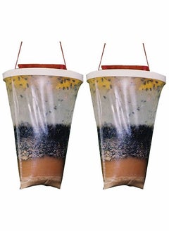 Excefore Fly Catcher, 2 Pack FlyTrap Outdoor Hanging Disposable Ranch Fly Trap Catcher Bag with Fly Bait, Fly Killer Repellent for Outdoor Garden, Farm, Horse Barn  - Image 1