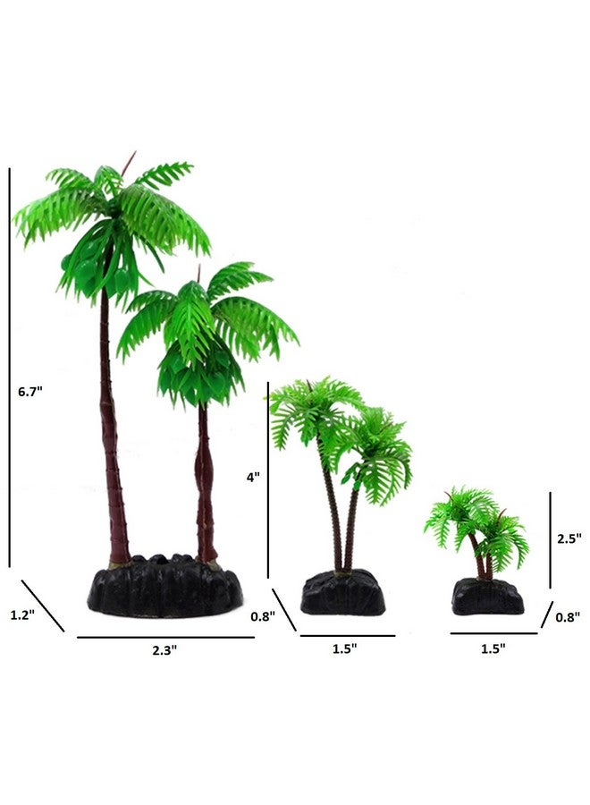 إم تو سي بريدج M2cbridge بلاستيك شجرة جوز الهند حوض السمك نباتات جوز الهند شجرة النخيل لحوض السمك ديكور حوض السمك (9 قطع) - Image 5